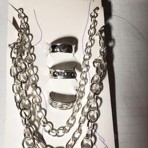 3 adjustable silver tone anklets and 3 adjustable toe rings